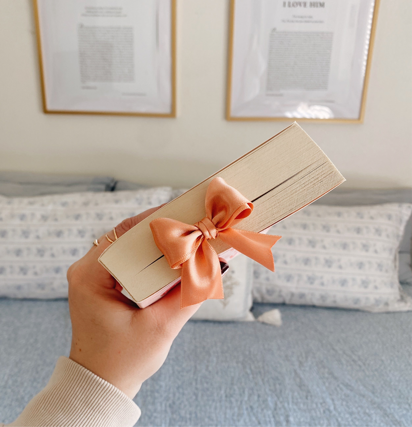 Bow Bookmark in Coral