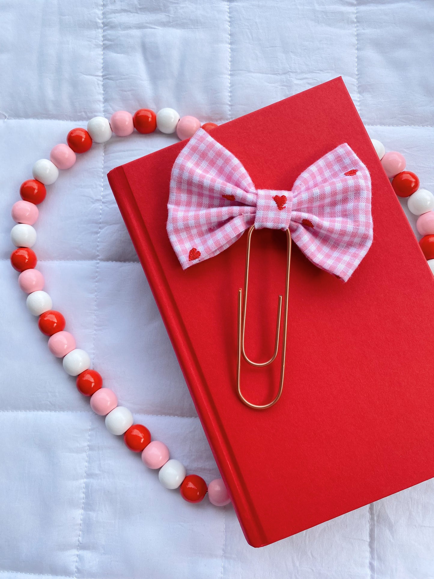 Fabric Bow Bookmark in Gingham Love