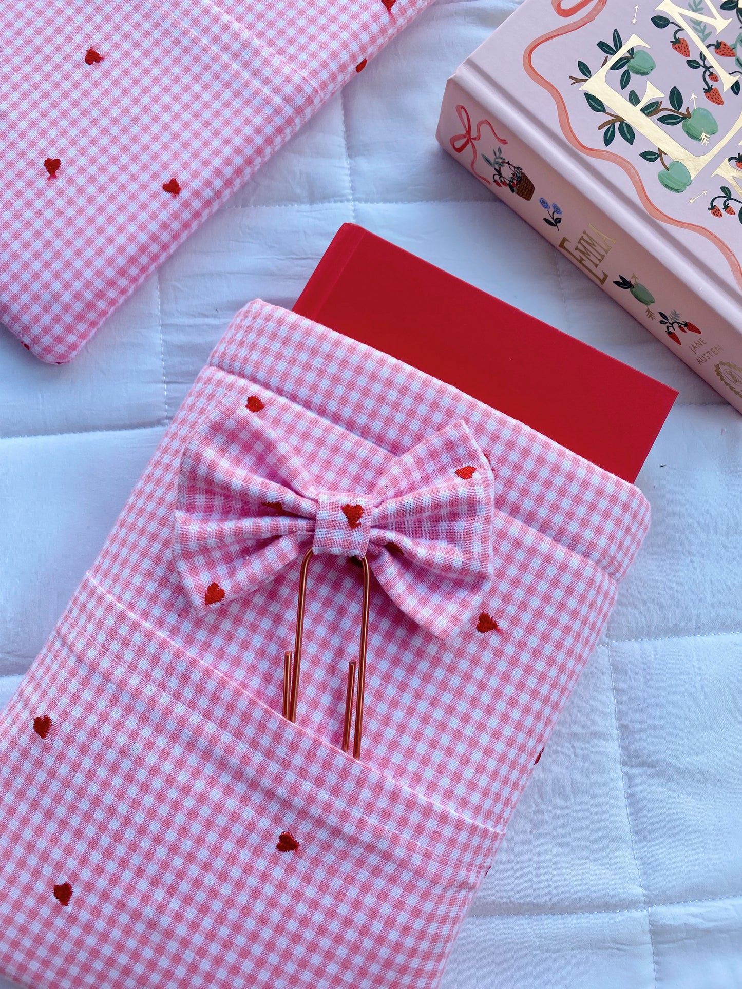 Fabric Bow Bookmark in Gingham Love