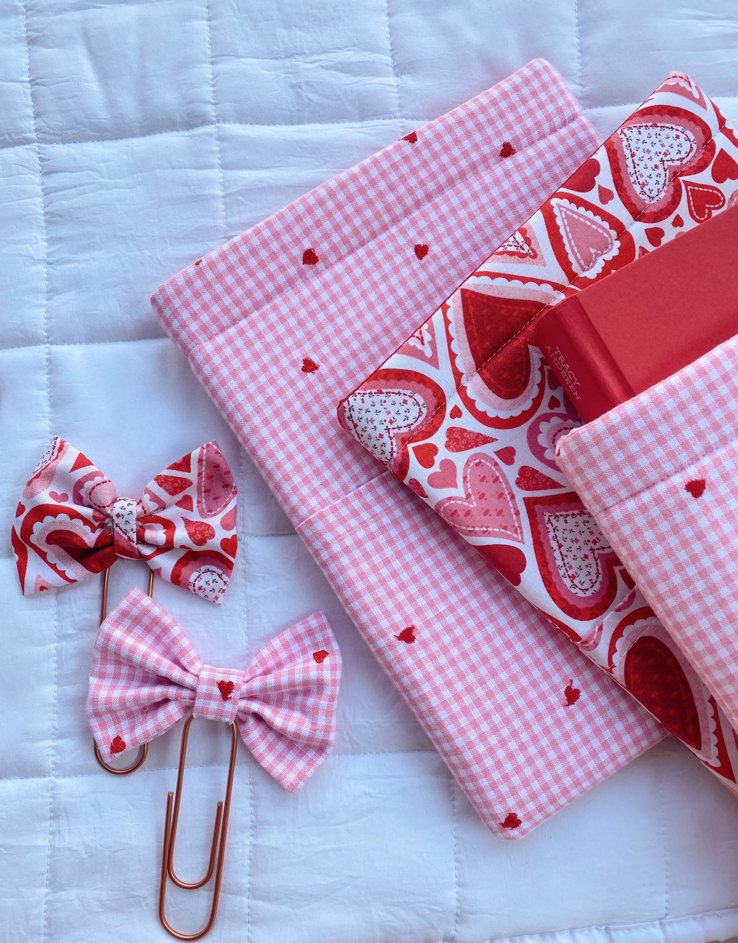 Fabric Bow Bookmark in Gingham Love