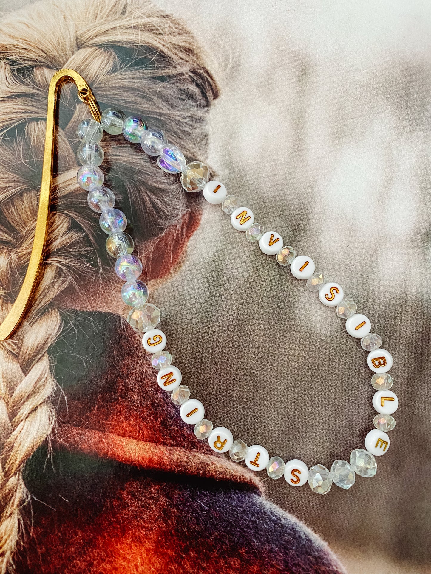 INVISIBLE STRING BEADED BOOKMARK