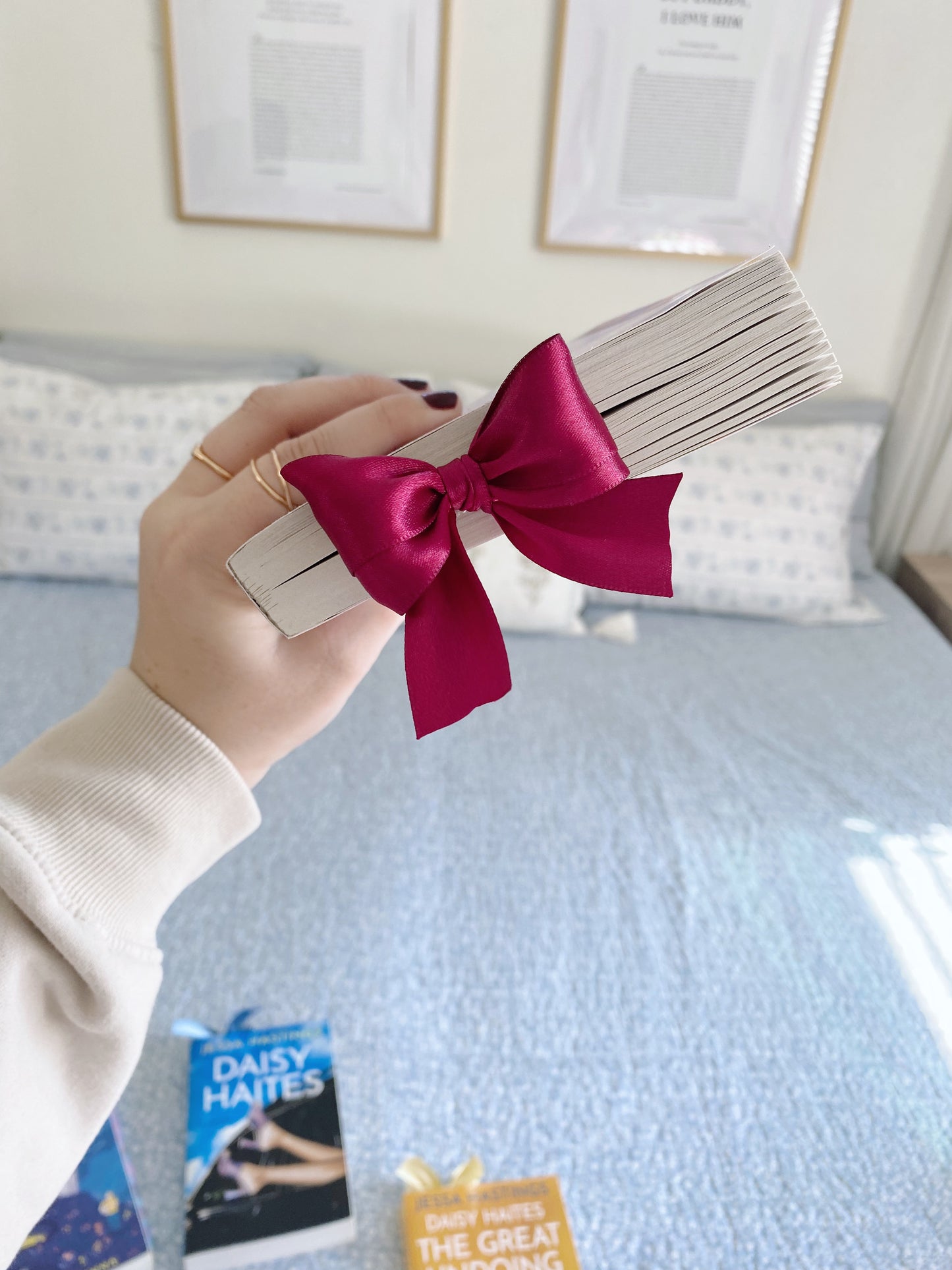 Ribbon Bow Bookmark in Plum