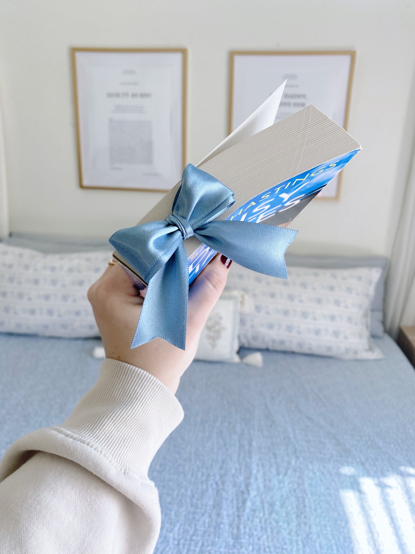 Ribbon Bow Bookmark in Coastal