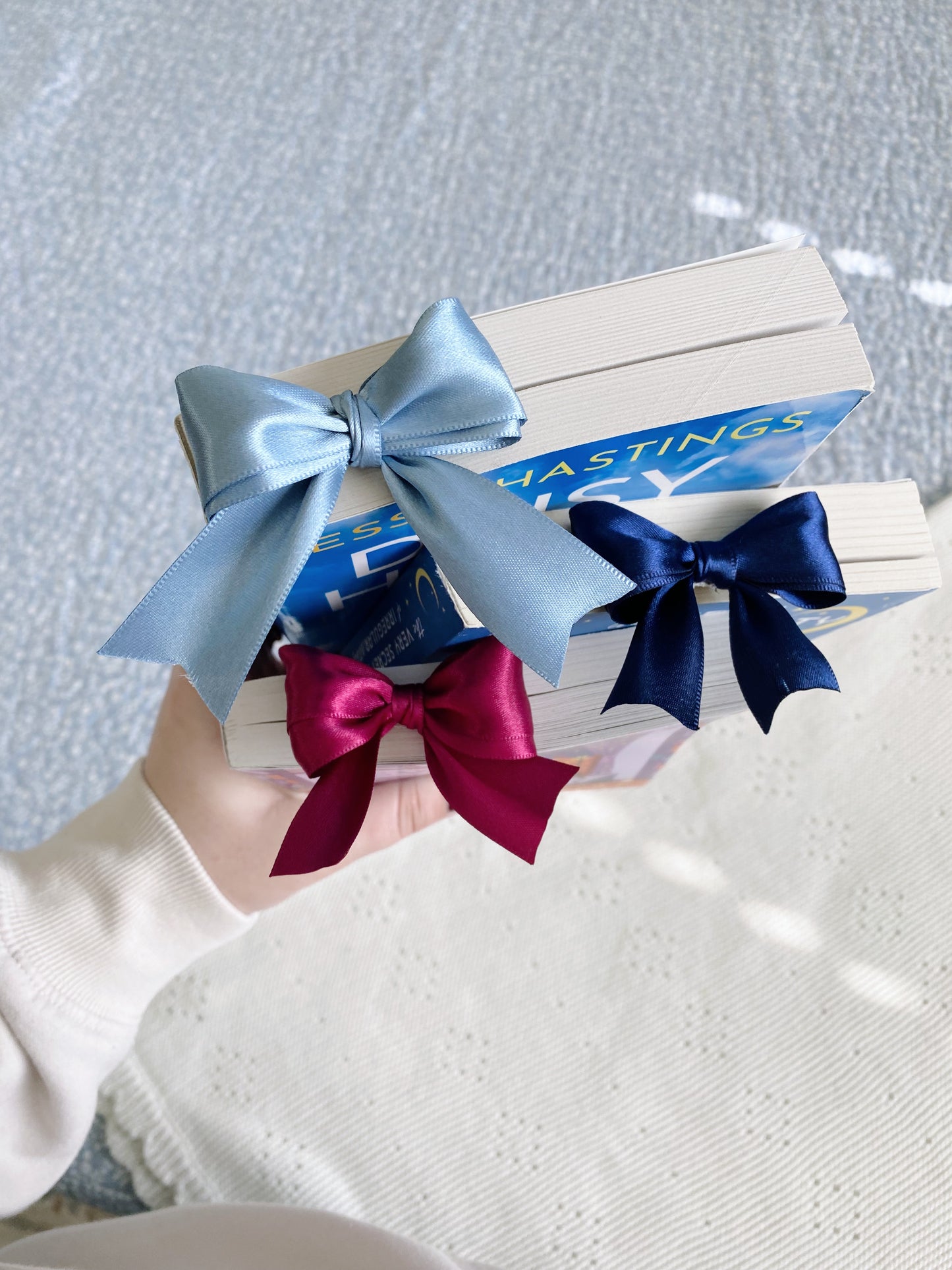 Ribbon Bow Bookmark in Coastal