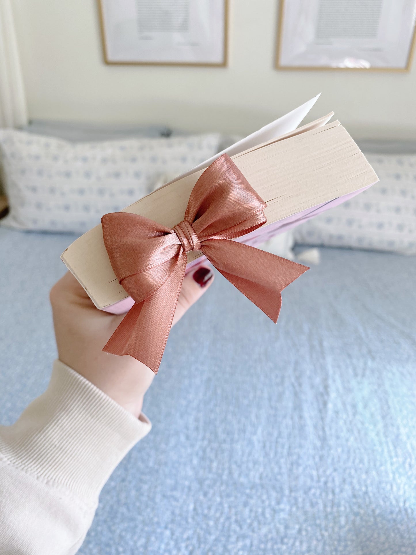 Ribbon Bow Bookmark in Rose