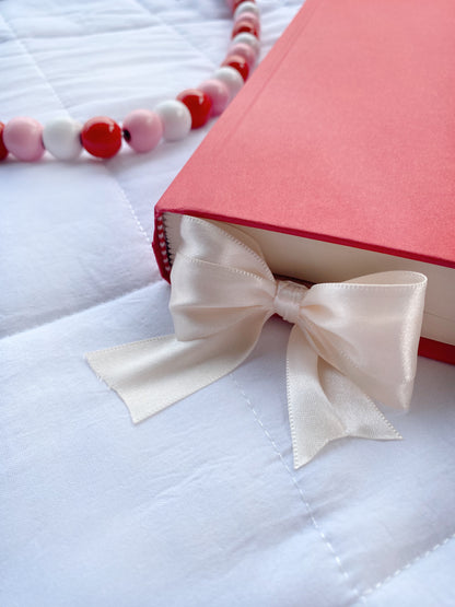 Ribbon Bow Bookmark in Ivory