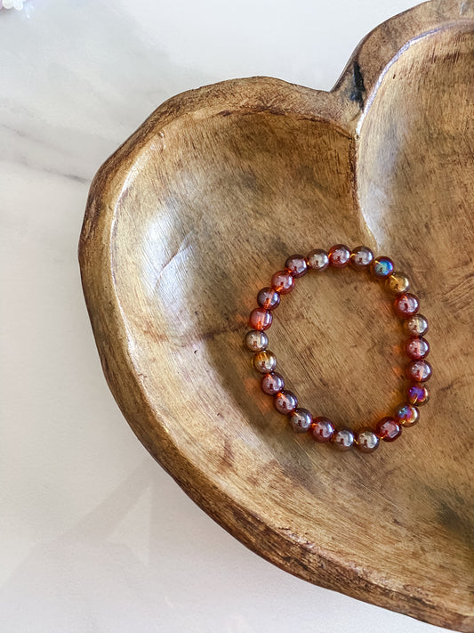 MAROON GLASS BRACELET