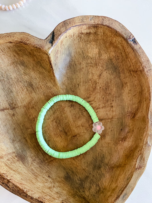 MINT & PINK CLAY BRACELET