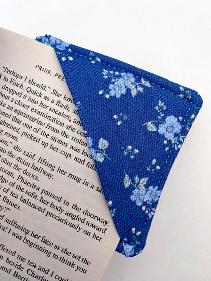 BLUE DITSY CORNER BOOKMARK